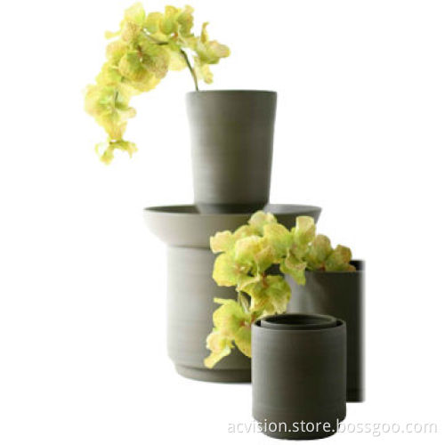 Ceramic Black Small Flower Vase, Suitable for Table and Hotel/Home Decoration